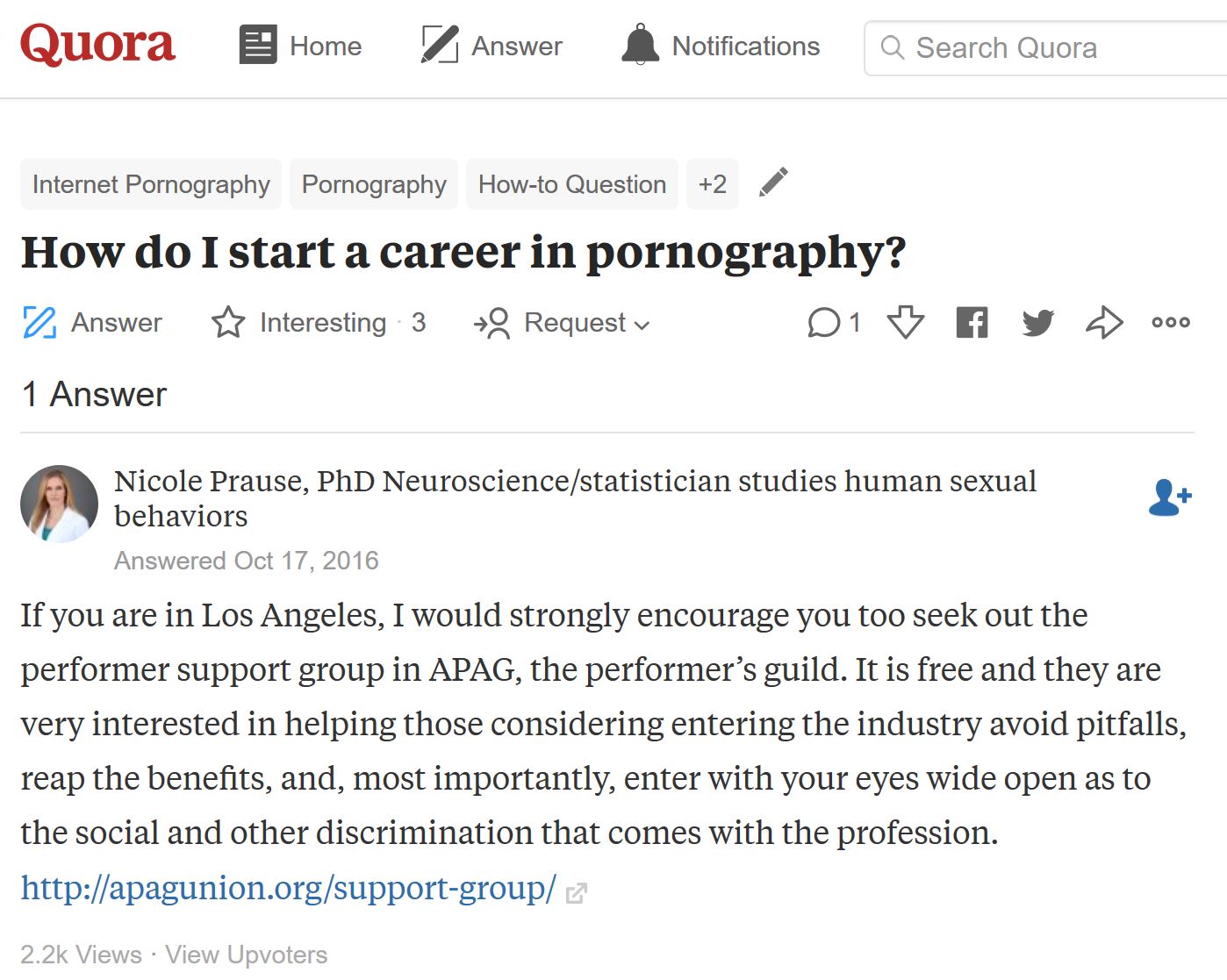 Quora Porn - Porn Study Critiques | Is Nicole Prause Influenced by the Porn ...
