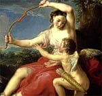 Aphrodite taming Eros