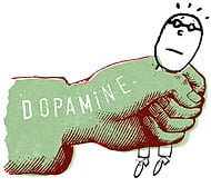Poing de la dopamine tenant accro au porno