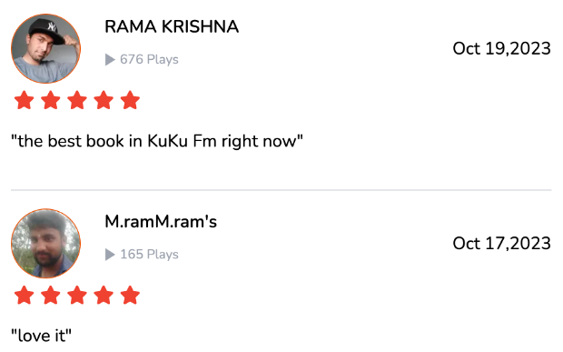 Five stars from Rama Krishna